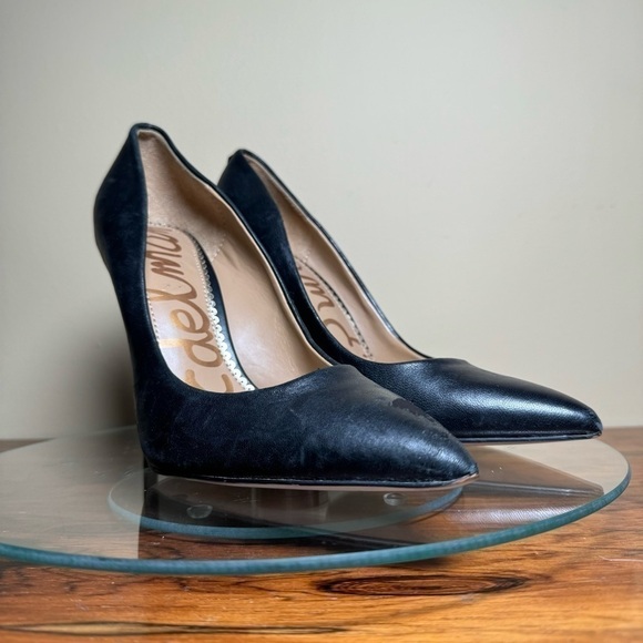 Sam Edelman pointed toe leather heels - black - size 8 - Picture 7 of 13
